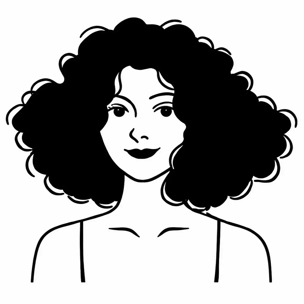 Illustrated portrait of graphic and marketing designer Hannah Gor